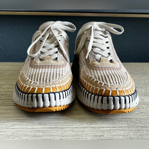 ✨CHLOE✨EXCELLENT CONDITION✨AVAILABLE NOW @ SAKS $895✨Nama Mixed Media Platform - Picture 11 of 13